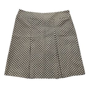 Talbots women’s brown cream cotton pleated front skirt size 14